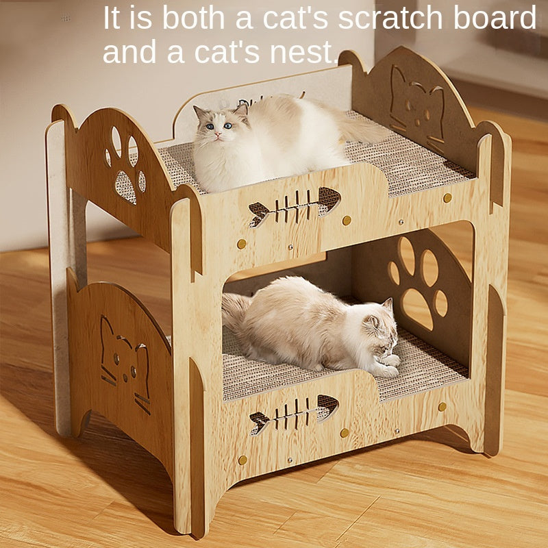 Cat scratching board, cat litter, integrated cat bed