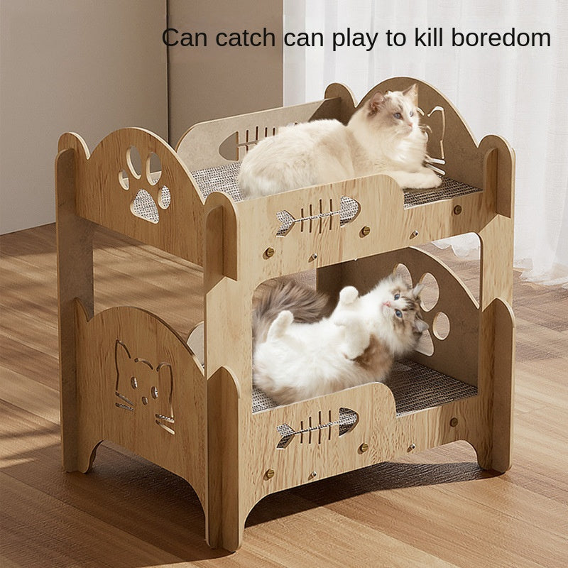 Cat scratching board, cat litter, integrated cat bed