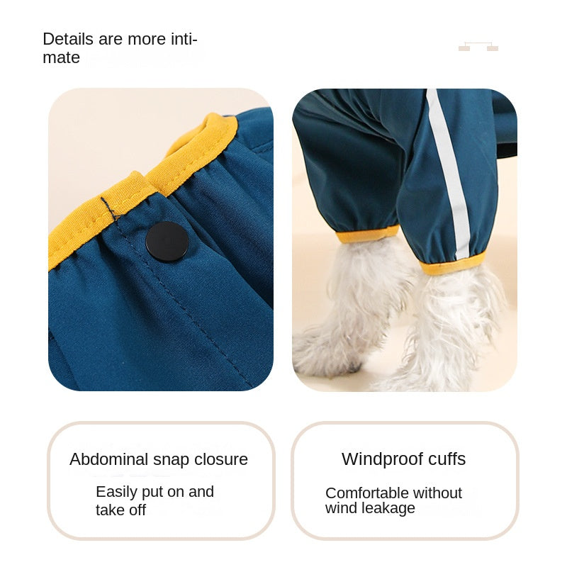 Pet supplies, dog clothing, sweatshirts, warm and windproof, small dog raincoats, jackets