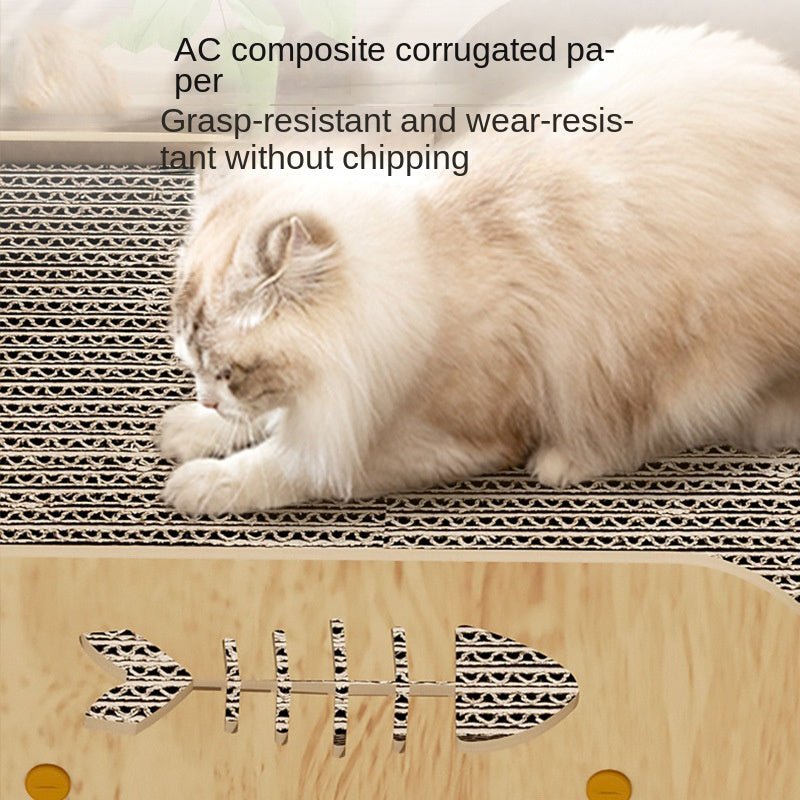 Cat scratching board, cat litter, integrated cat bed