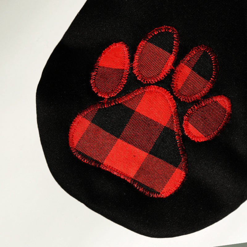 Autumn and winter small, medium and large dogs, love hearts, plaid dogs, dog clothes, cat sweatshirts