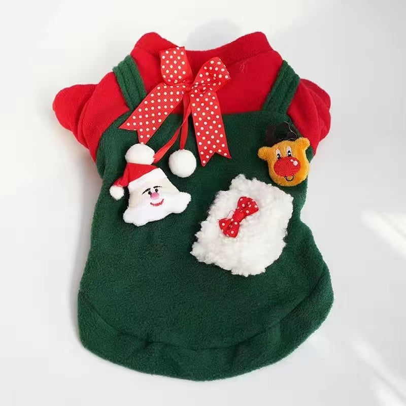 Dog pet cat clothing Christmas festive clothing Autumn and winter fashion Teddy fighting small and medium-sized dogs