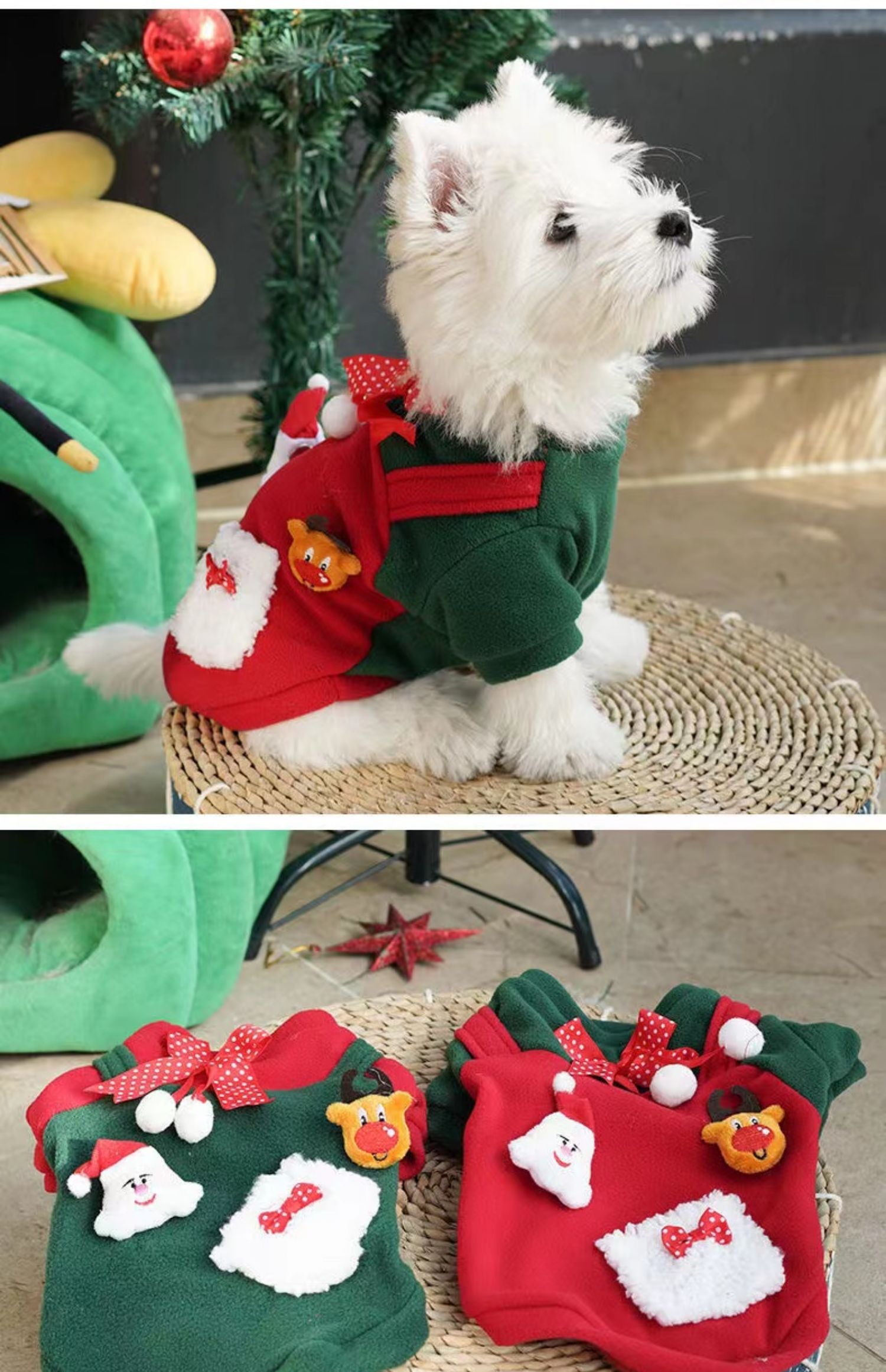 Dog pet cat clothing Christmas festive clothing Autumn and winter fashion Teddy fighting small and medium-sized dogs