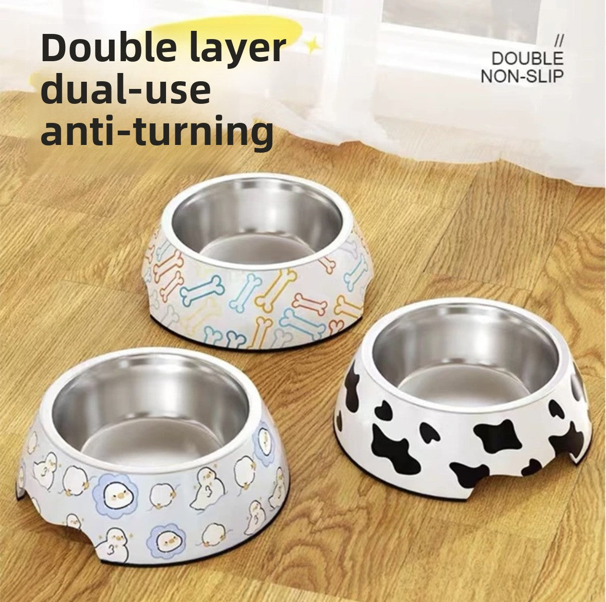 Stainless steel dog rice bowl Cat food bowl Pet rice bowl