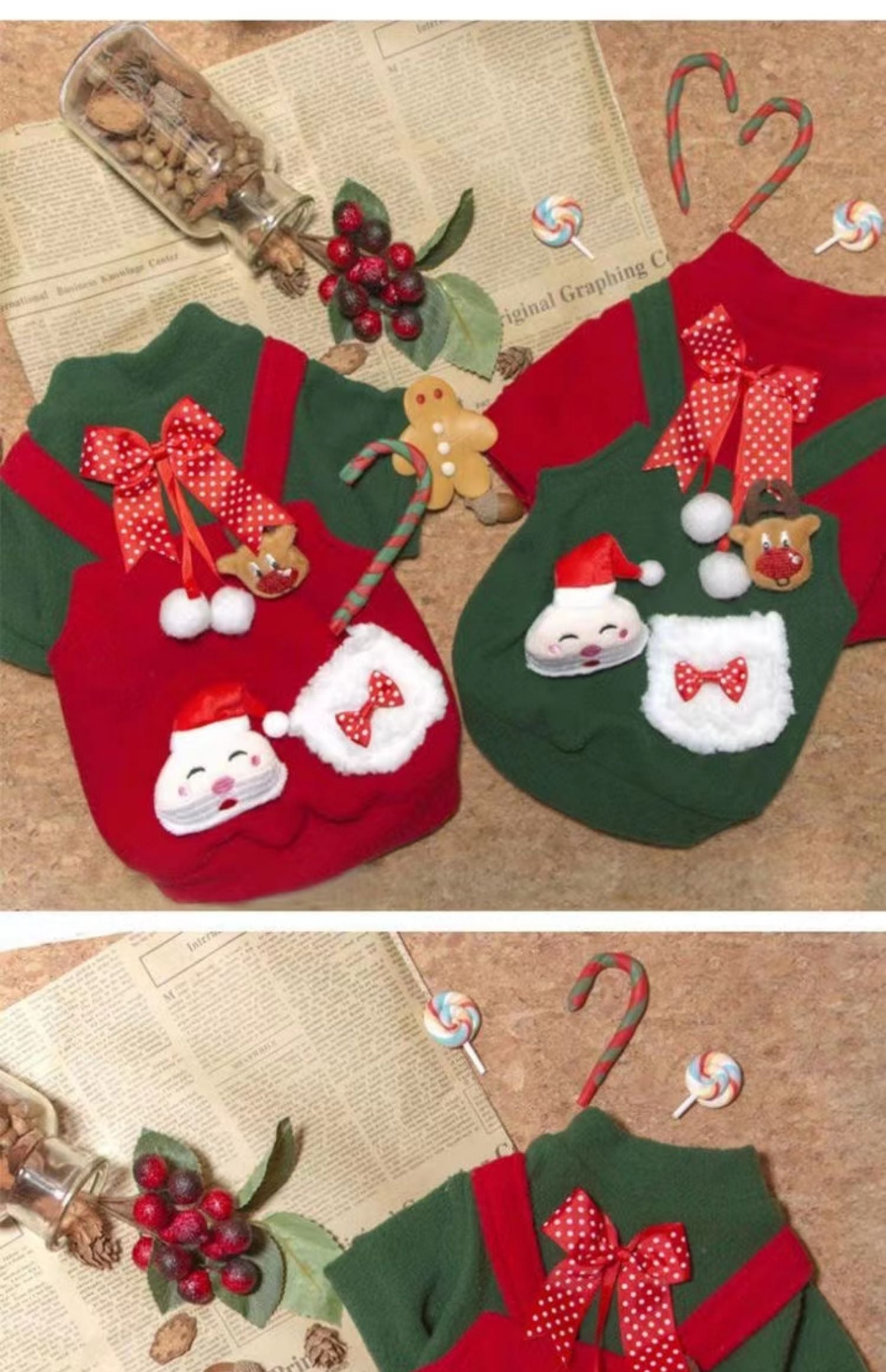 Dog pet cat clothing Christmas festive clothing Autumn and winter fashion Teddy fighting small and medium-sized dogs