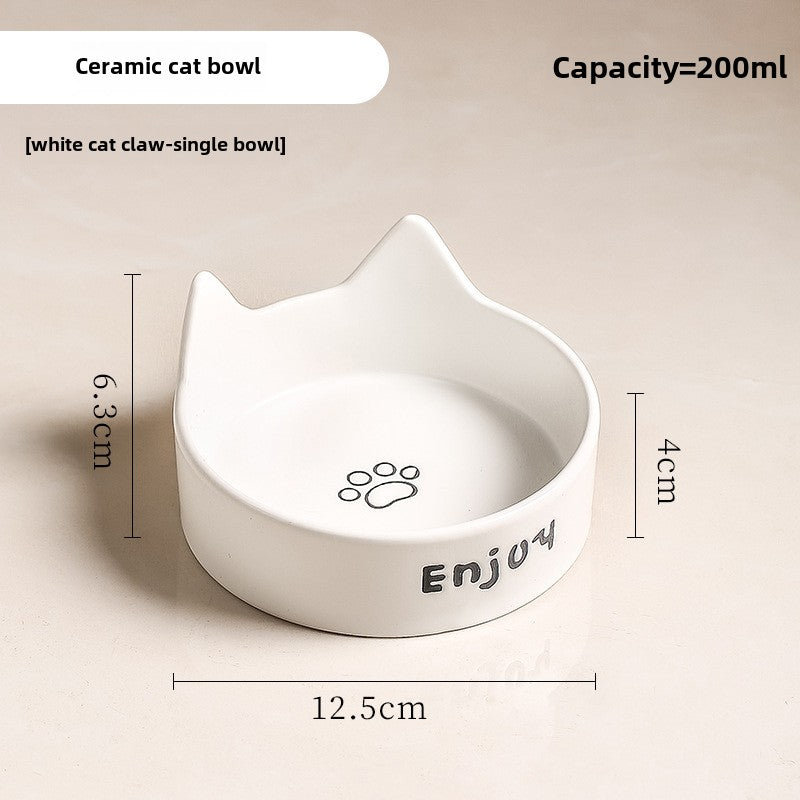 Pet food bowl Dog cat China bowl Cat food bowl