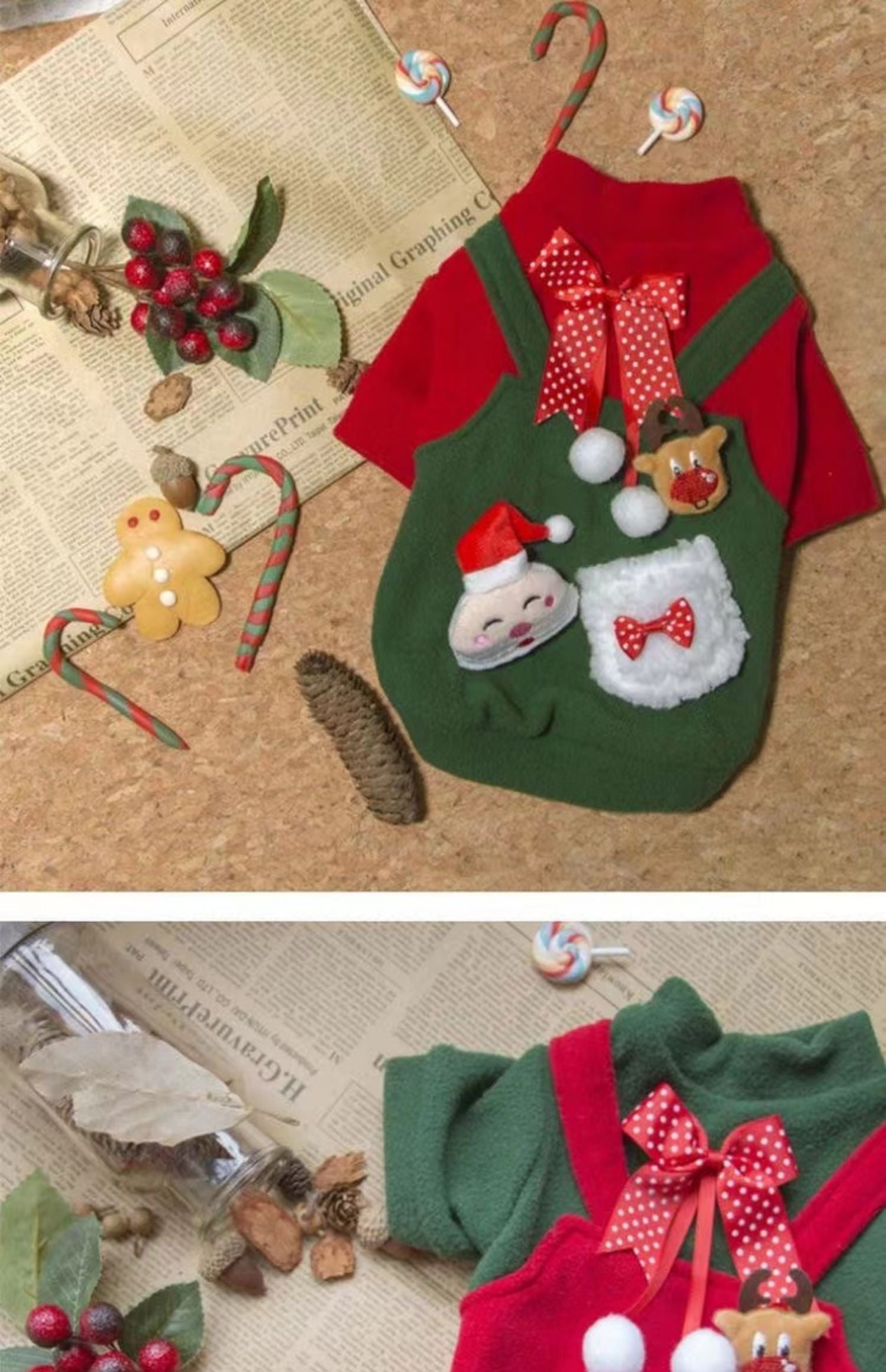 Dog pet cat clothing Christmas festive clothing Autumn and winter fashion Teddy fighting small and medium-sized dogs