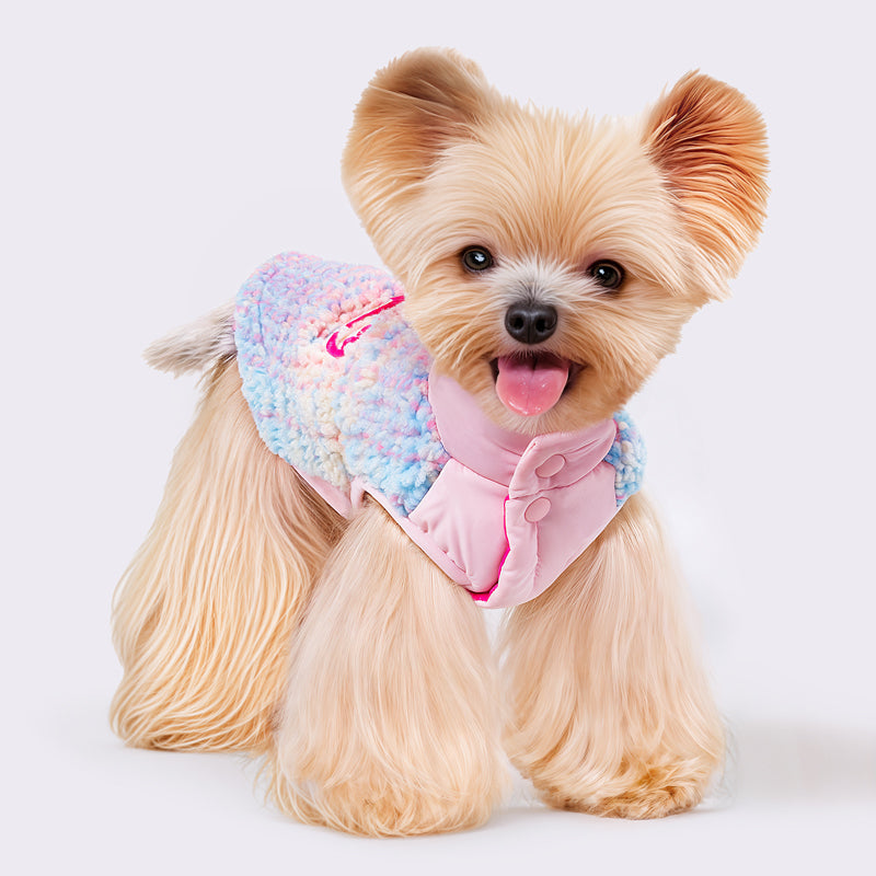 Dog clothing Autumn and winter pet quilted jacket can pull Yorkshire bear teddy Schnauzer winter cold and warm