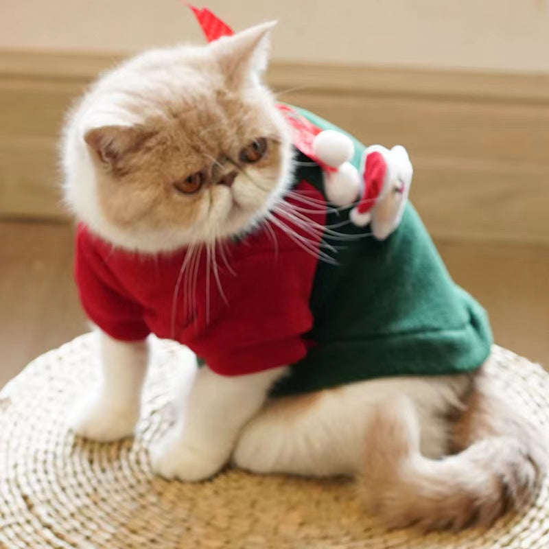 Dog pet cat clothing Christmas festive clothing Autumn and winter fashion Teddy fighting small and medium-sized dogs