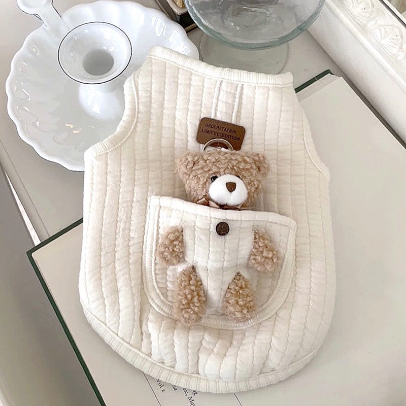 Dog clothes Cotton vest warm cat Teddy bear pet clothing Corgi pajamas Spring and autumn winter Chenery