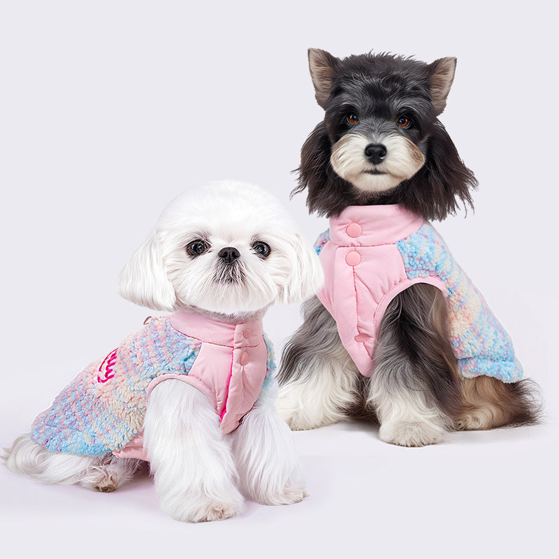 Dog clothing Autumn and winter pet quilted jacket can pull Yorkshire bear teddy Schnauzer winter cold and warm