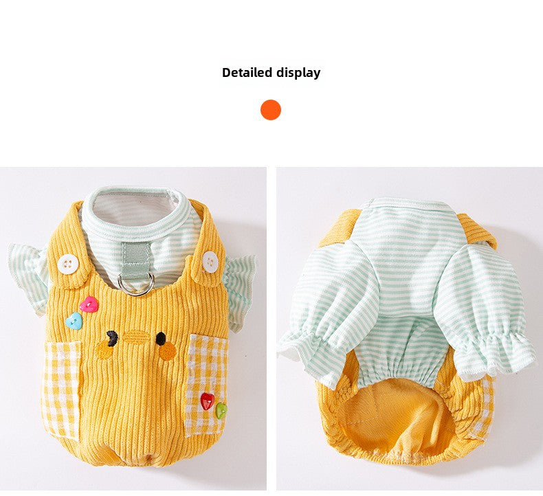 Cat clothes Spring Autumn thin fake two pocket hoodie anti-hair pet kitten Muppet gradient blue cat