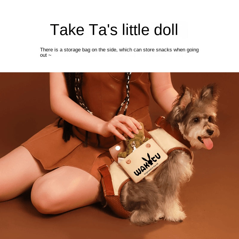 Cute pet cats and dogs go out to tow crossbody bags