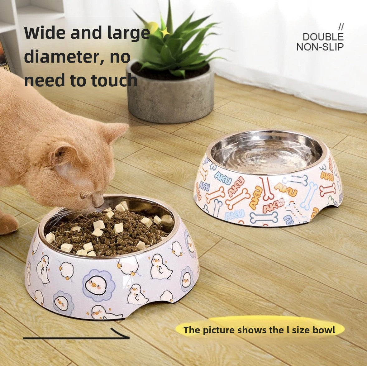 Stainless steel dog rice bowl Cat food bowl Pet rice bowl