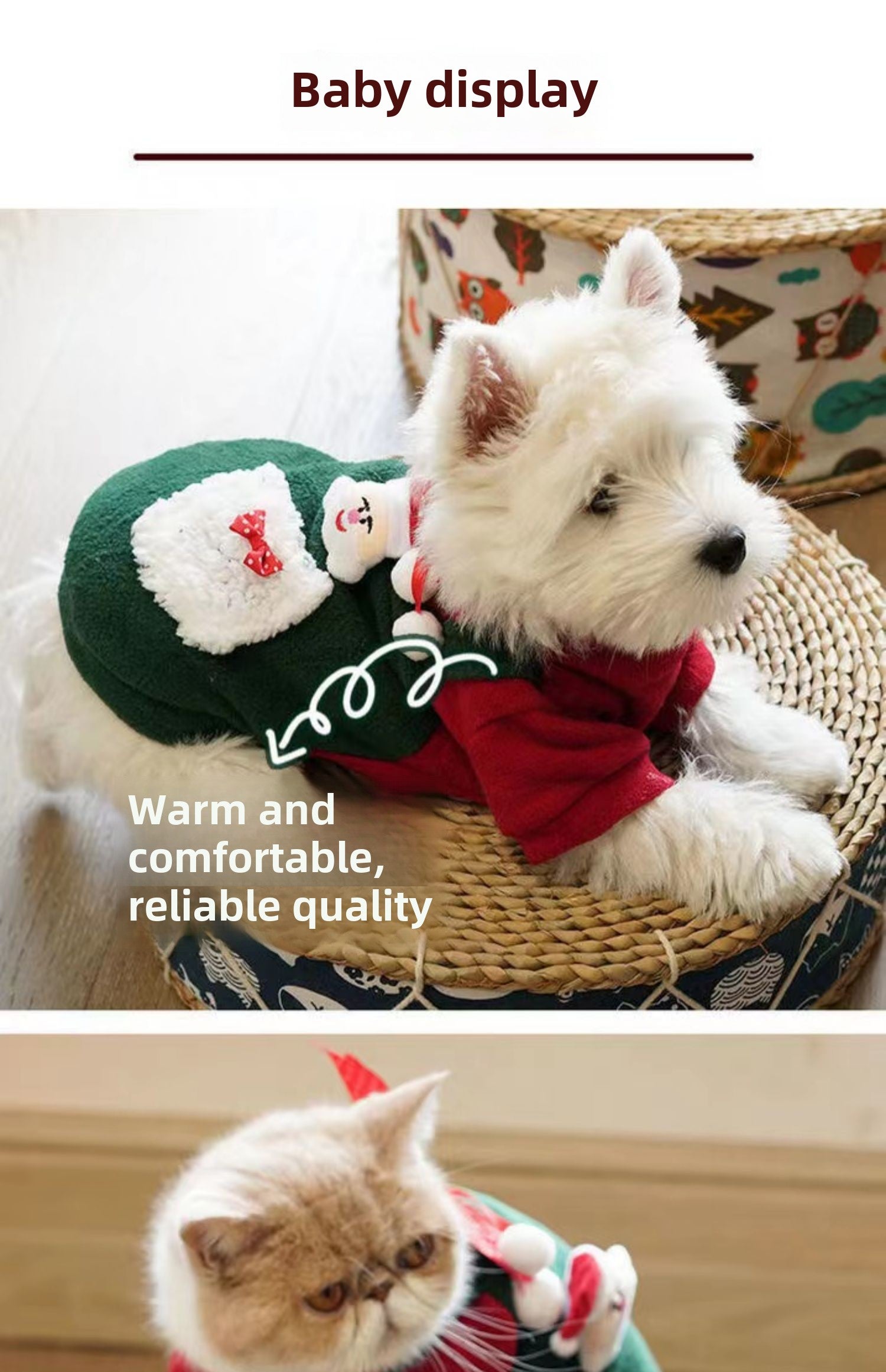 Dog pet cat clothing Christmas festive clothing Autumn and winter fashion Teddy fighting small and medium-sized dogs