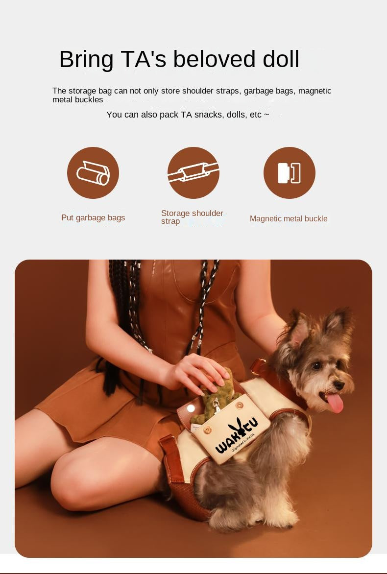 Cute pet cats and dogs go out to tow crossbody bags