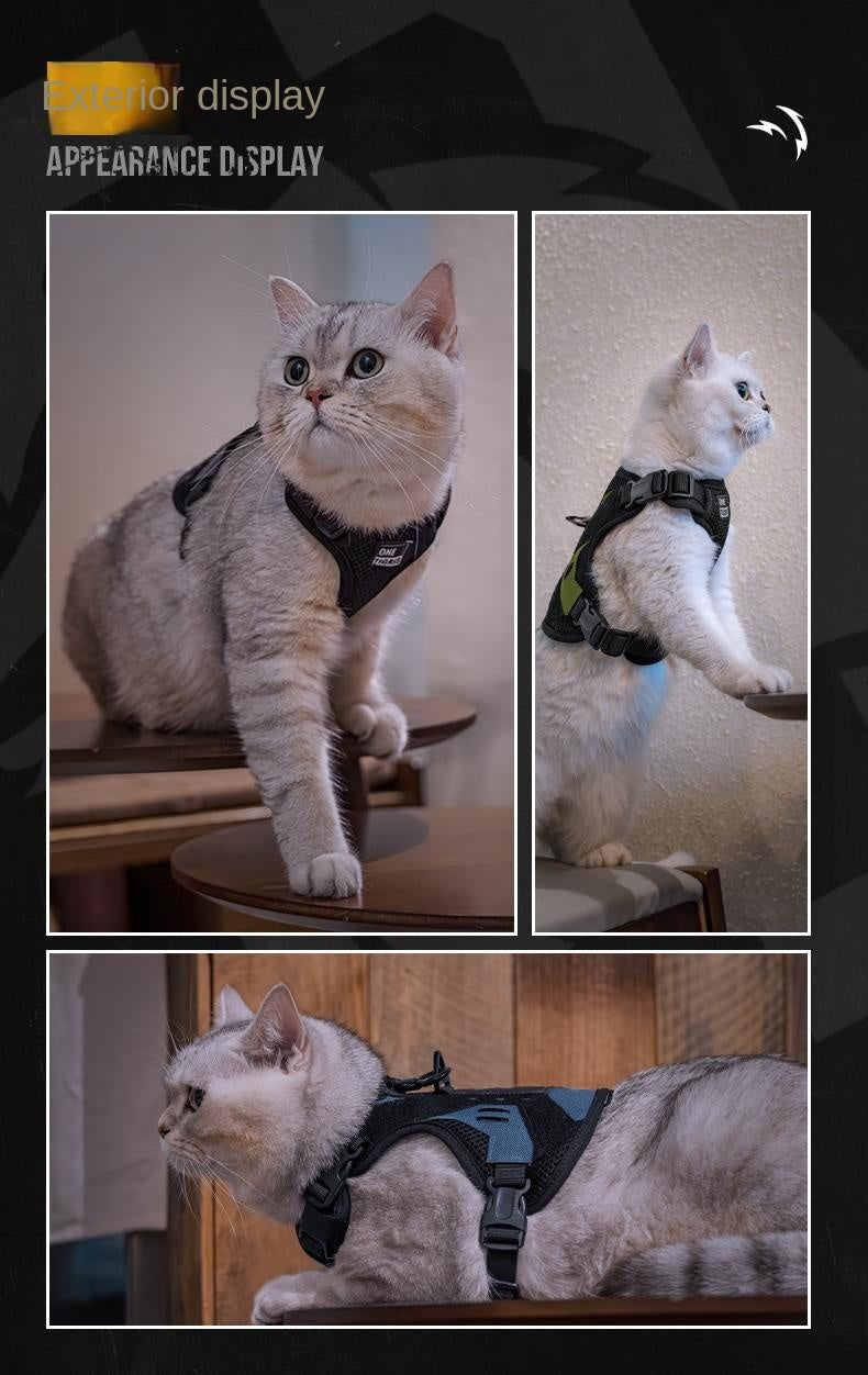 Cat leash vest style tactical cat harness new