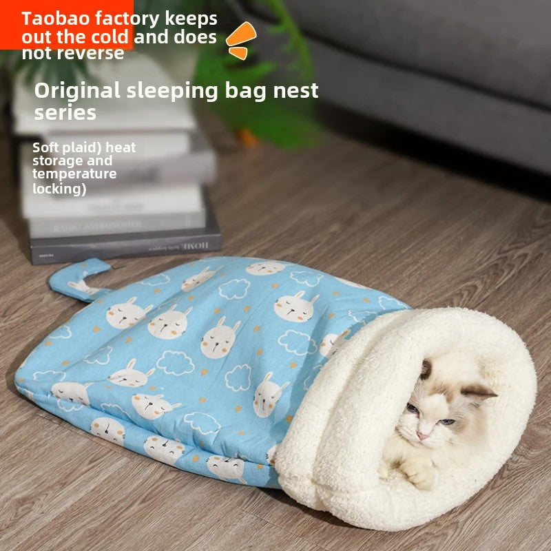 Tunnel cat Kennel Dog Kennel Winter warm Closed cat bed Pet supplies Cat kennel pad cat sleeping bag