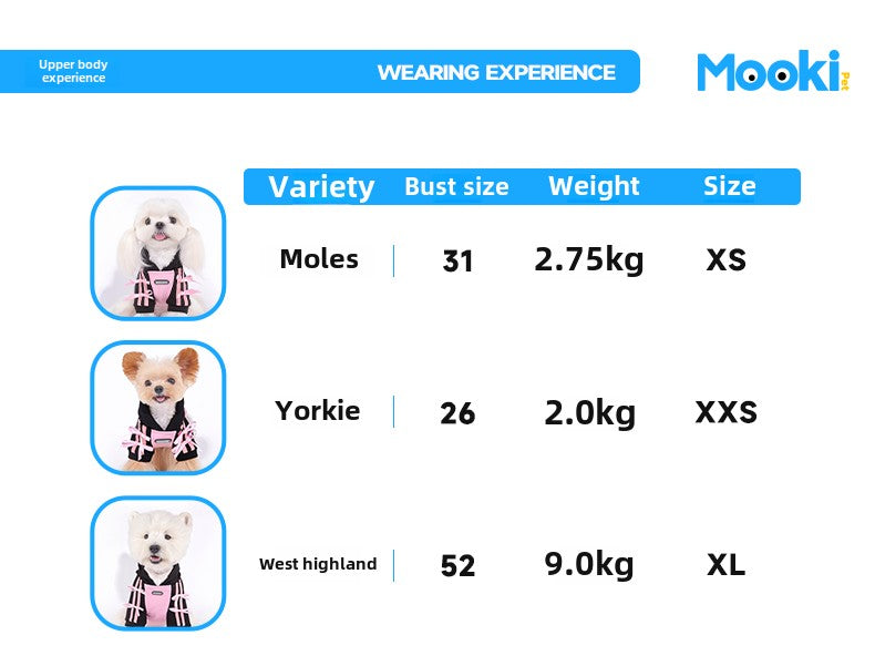 mookipet dog new clothes Pet cat Yorkshire Bear small dog tide brand autumn and winter warm hoodie