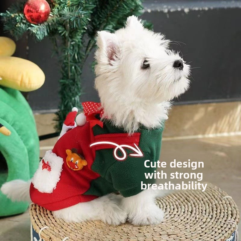 Dog pet cat clothing Christmas festive clothing Autumn and winter fashion Teddy fighting small and medium-sized dogs