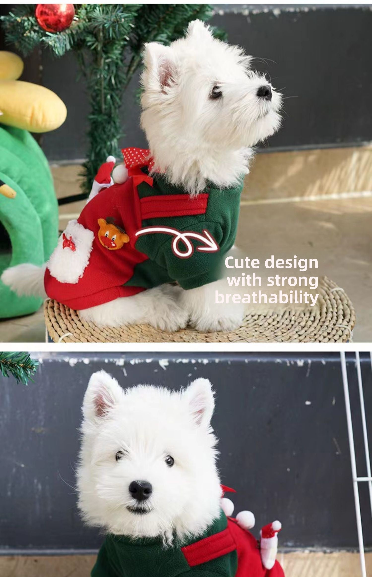 Dog pet cat clothing Christmas festive clothing Autumn and winter fashion Teddy fighting small and medium-sized dogs