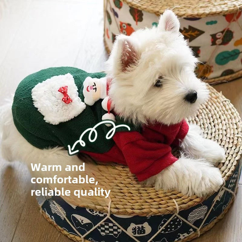 Dog pet cat clothing Christmas festive clothing Autumn and winter fashion Teddy fighting small and medium-sized dogs